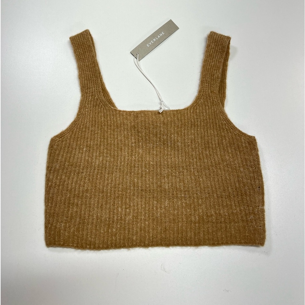 Everlane The Cozy Stretch Tank in Camel Crop Top Size XS New With Tags - Picture 2 of 13